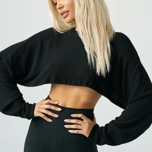 Joah Brown Slouchy Crop Pullover